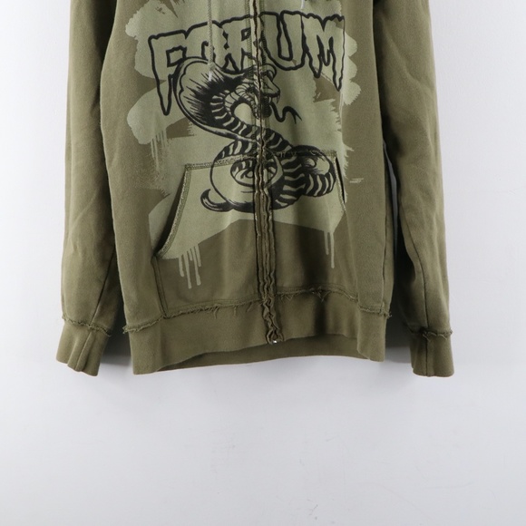 Vintage Forum Snowboards Full Zip Hoodie Green - Picture 3 of 11